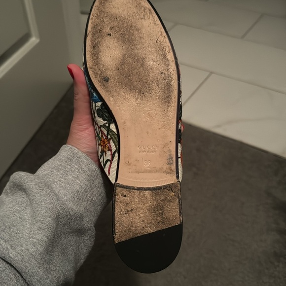 GUCCI Women Princetown Floral Canvas Sleeper Mules Loafer Shoes - Picture 4 of 5
